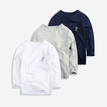 Children T-shirt 2022 Spring loaded boy round collar T-shirt long sleeve bottom-shirt pure cotton CUHK Tong Long sleeves T-shirt Bottoms Shirts