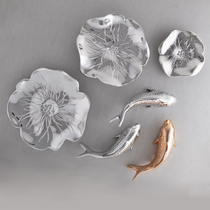 Special offer Chinese pastoral three-dimensional lotus leaf resin ornaments hotel restaurant porch wall decoration TV background Wall Wall wall hanging