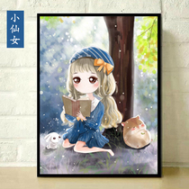 2018 New Diamond painted with diamond embroidery cute children cartoon girl point diamond cross stitch living room bedroom small