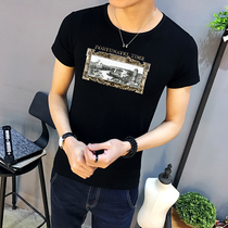 2019 New short sleeve T-shirt men summer youth fashion solid color half sleeve student base shirt trend Mens