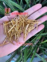 2 * 25mm Golden long tube bead glass gold bead tube tassel tube bead Latin dance uniform bead tube DIY material