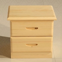 Special price Full solid wood bedside table Pine double draw drawer bedside table Storage storage bucket cabinet Simple pine small cabinet