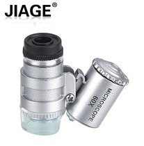 HD portable 60 Times LED with lamp check pocket magnifying glass microscope identification Jade Jade antique