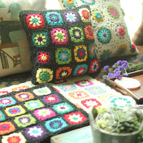 Pure handmade retro style hand hook flower Nordic hugging pillow by car cushions by bag cushions