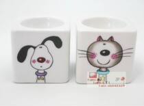 Original single refined painted table porcelain egg tray cat dog cat dog illustration egg tray novel fashion table egg tray