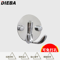 dieba stainless steel coat hook wall-mounted thick clothes adhesive hook behind the door coat adhesive hook hook hook