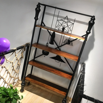 Clothing store display rack bag shoe rack storage display cabinet Zhongdao solid wood shelf floor standing wall shelf