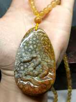 Puyu workshop pure natural crystal stone agate jelly ground small color flower zodiac snake carving decorations