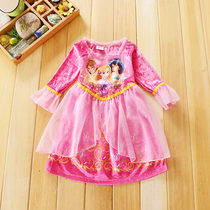 Foreign trade brand original single childrens two-color one-piece skirt Girls home clothes warm night clothes out Christmas clothes