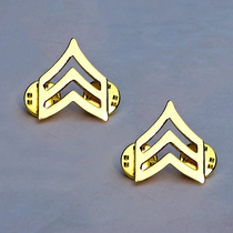  US Army Fan Non-commissioned officer Second-class soldier epaulette Rank collar Flower collar badge Collar emblem Ship cap Cap emblem Metal badge mark
