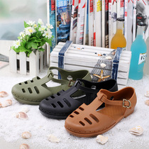 Vietnam mens sandals Baotou vintage casual sandals rubber tide plastic sandals dad shoes summer