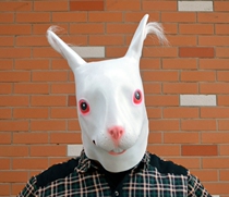 Five children vying for Halloween animal mask white rabbit mask cute rabbit headgear party mask