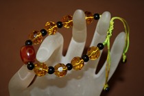 80s old export crystal cut face craft bracelet old agate three-eyed Sky beads Crystal 18 bracelet hand