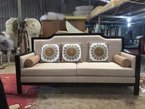 New Chinese Beauty Salon Customization High-grade Sofa Chinese SPA Club Solid Wood Fabric New Classical Sofa Chair Customization