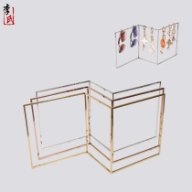 High-grade stainless steel jewelry rack jewelry display props creative three-fold jewelry display rack