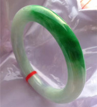 Myanmar natural old pit A cargo jade green spicy round jade bracelet lavender new with certificate KK064