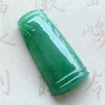 Mingkai jade Jade Myanmar natural A goods Jade ice waxy species floating sun green festival high bamboo pendant with certificate