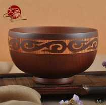 Fried rice bowl Milk tea bowl Mongolian characteristics solid wood tableware Mongolian special high-grade tableware Hand carved wooden bowl