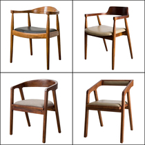  loft solid wood dining chair Modern minimalist restaurant single chair Casual backrest chair Computer chair Simple meeting chair
