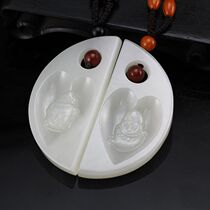 Xinjiang Hetian Jade Guanyin pendant men Hetian Jade Buddha pendant female old pit material with certificate
