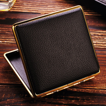 High-end 20-pack cigarette case leather cigarette case mens and womens creative personality cigarette case leather cigarette case portable anti-pressure