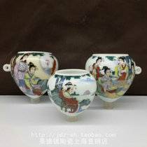 Jingdezhen Ceramics Huashengtang hand-painted bird food tank thrush jar bird food Cup Twelve Golden Hairpin chicken heart jar