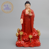 Three Treasure Buddha Western Three Saints Amitabha Red Nine Lotus Amitabha Station Statue and exquisite hair Shunfeng Aneng