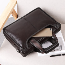 Feige middle-aged mens bag Business mens briefcase mens work handbag crossbody shoulder bag Leather computer bag