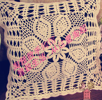 Naughty-pure hand crochet hook Cotton Hollowed-out Lace Woven Eurostyle Nostalgia Retro Hug Pillow Cover