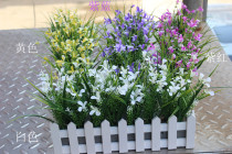 Simulation grass fake grass simulation flower butterfly grass plastic grass decoration grass hotel school decoration set