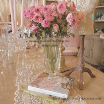 LACESHABBY European export home retro embossed crystal glass tall vase flower (medium)