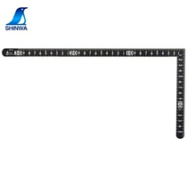 Japanese affinity SHINWA Penguin curved ruler iron angle ruler 15 * 30cmL type measuring ruler right angle 12416