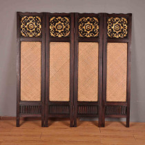 Southeast Asia high-end home solid wood bamboo rattan screen Thailand imported hotel rooms solid wood carved folding screen partition