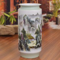 Jingdezhen ceramic pastel landscape vase modern home accessories living room craft classical ornaments wedding gift