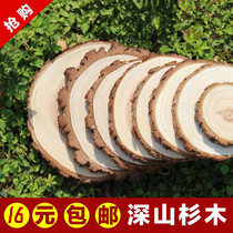  Camphor tree Orange tree Solid wood chips Round wood chips rings with leather log model wood DIY log supplies Birch