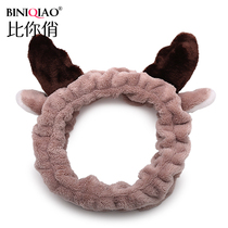 Christmas headdress antler hair accessories hair card elk hair hoop Korean headband wash hair band makeup mask headband