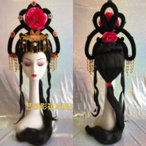 Drama headdress wig opera Huadan headgear film and television costume fairy performance supplies ancient lady hair accessories
