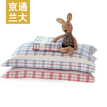 Pure cotton gauze pillow towel a pair of foreign trade plaid cotton pastoral style sweet cartoon Miffy pillow towel single