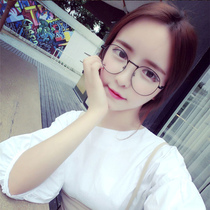 Korean metal glasses frame flat mirror male tide literary personality female Korean version of retro Harajuku without degree decorative glasses