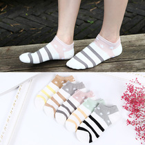 Lady All Cotton Boat Socks Female Star Stripe Class Low - Help Socks Casual Socks Light - mounted Boat Socks