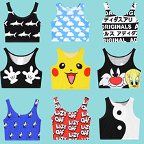 (jenny) Harajuku Retro Japanese pop base shirt small vest fun collection
