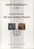 West Berlin 1980-6 Prussian Museum 150th Anniversary Birth Paper First Day Commemorative Postmark