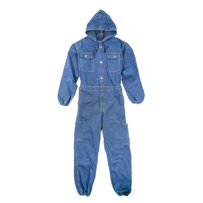 Pure cotton tooling Star summer labor insurance men and women repair denim dust-proof wear-resistant fireproof welding work clothes one-piece breathable steam work