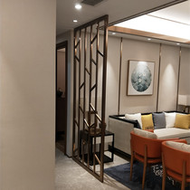 American dining room living room wrought iron screen partition wall decoration office simple stainless steel hollow porch custom