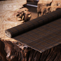 Hand woven ink bamboo tea mat Tea mat Tea curtain Handmade tea ceremony Kung Fu tea accessories Tea ceremony zero with bamboo mat