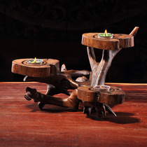 Thailand imported natural log root candle holder ornaments creative home accessories hotel restaurant candle decoration decoration