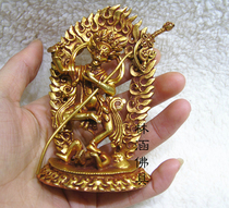 Nepal Copper-gilded small Buddha lion face Dakini has ning ma bar about 9 5cm ornaments