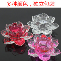 Buddha ghee lamp holder lotus lamp Crystal Lotus Candle Holder liquid ghee transparent crystal candle holder wholesale