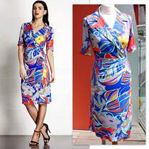 Tropical Flowers slim wrap dress net red Lions dress 2020 Spring paragraph Xia Yingren Little Skirt Company Workplace