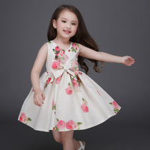  mitun2016 new girls dress big swing printed puffy princess skirt